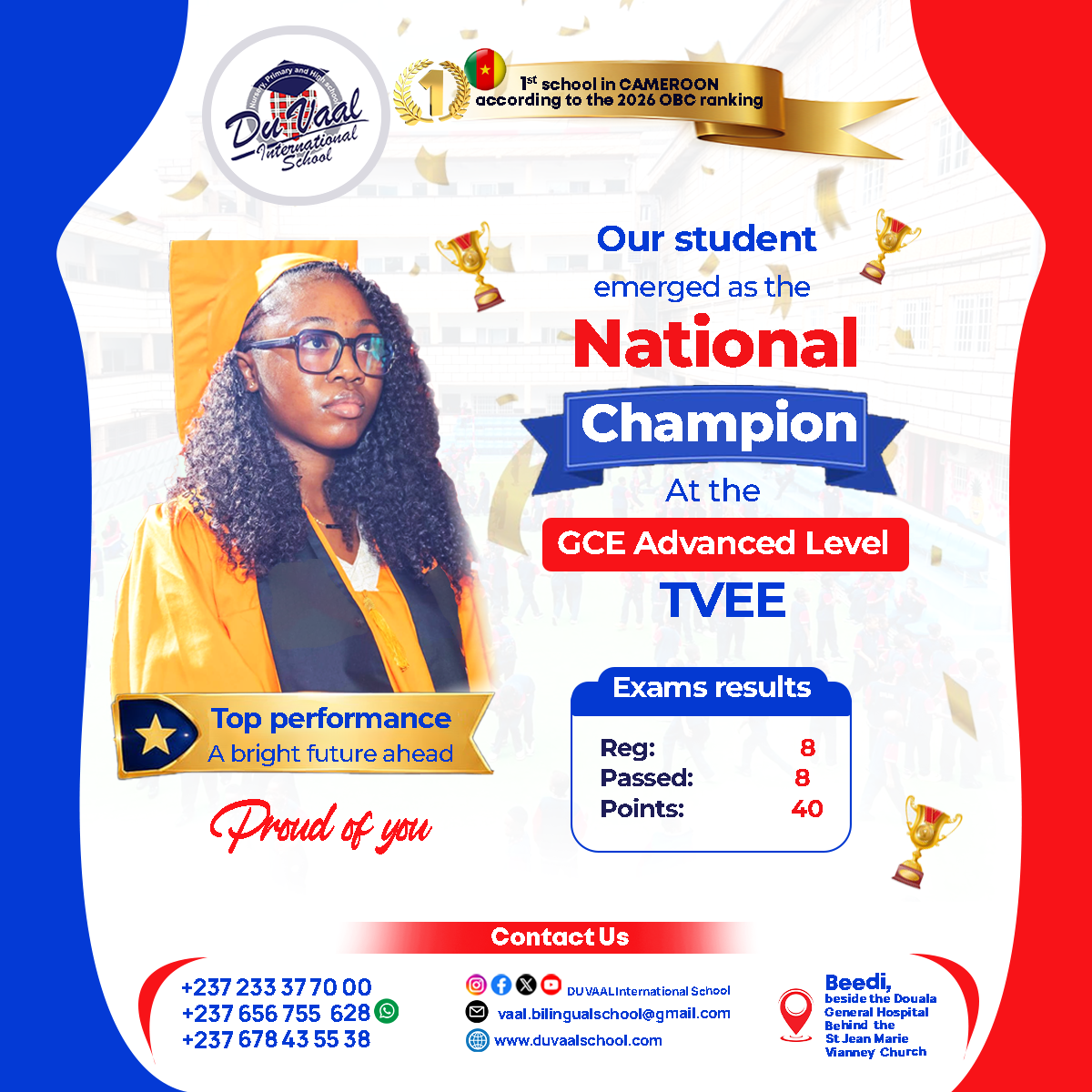 DU VAAL: National Champion at the 2026 GCE Advanced Level in TVEE